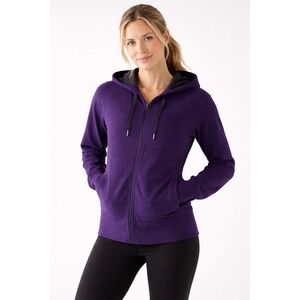 Lululemon Split Full Zip Hoodie Women Size 12 Purple Athleisure Pockets Gym